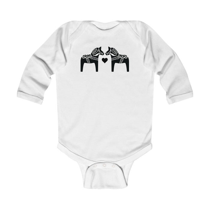 Dala Horse Long Sleeve Bodysuit Scandinavian Design Studio