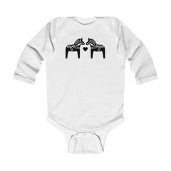 Dala Horse Long Sleeve Bodysuit Scandinavian Design Studio