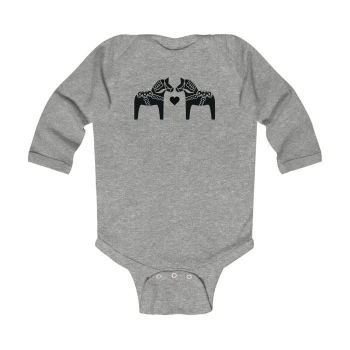 Dala Horse Long Sleeve Bodysuit Scandinavian Design Studio