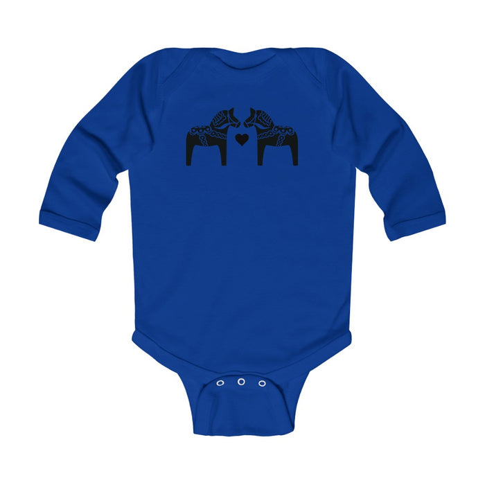 Dala Horse Long Sleeve Bodysuit Scandinavian Design Studio