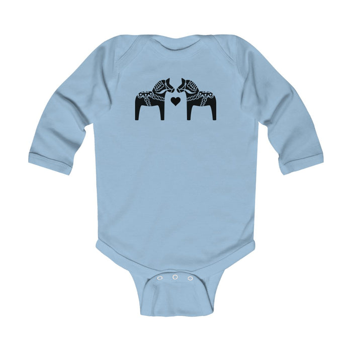 Dala Horse Long Sleeve Bodysuit Scandinavian Design Studio