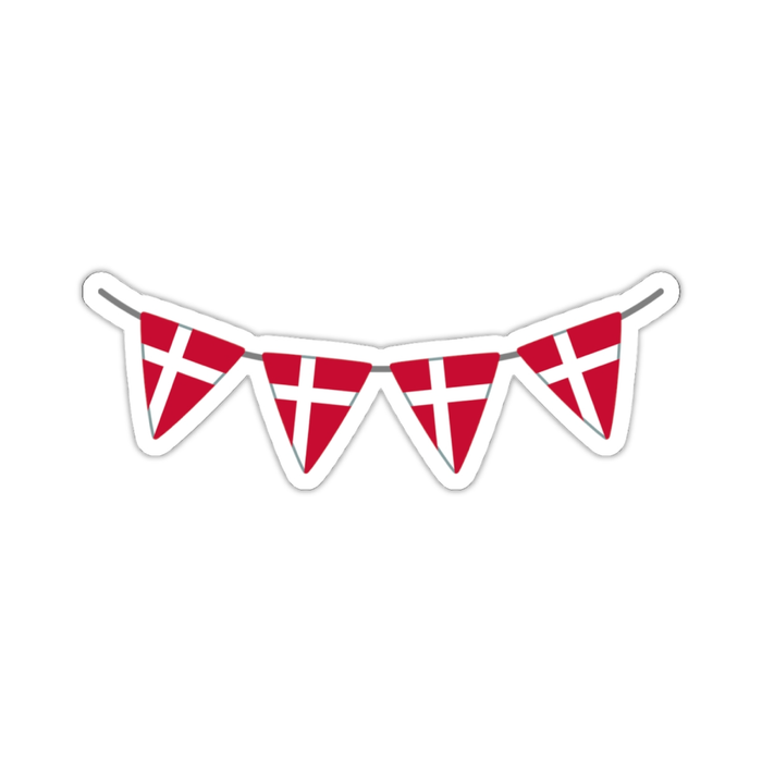 Danish Flag Garland Sticker