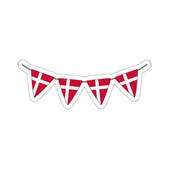 Danish Flag Garland Sticker