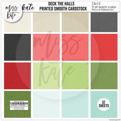 Deck The Halls - Linen Printed Smooth Cardstock Single-Sided