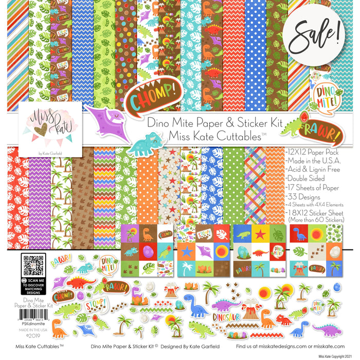 Dino Mite - Paper & Sticker Kit 12X12 (Ds)