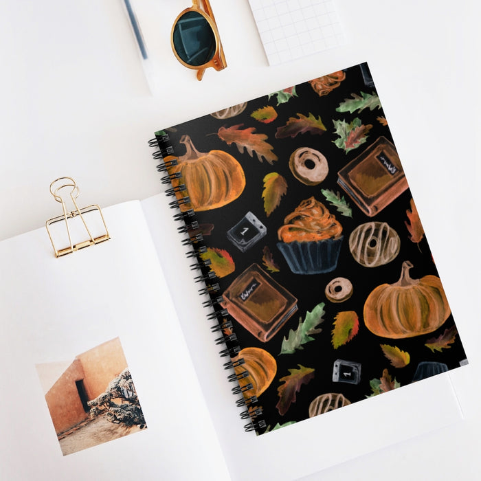Fall Watercolor Spiral Lined Notebook