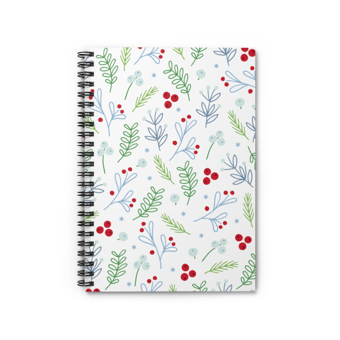Festive Greenery Spiral Lined Notebook