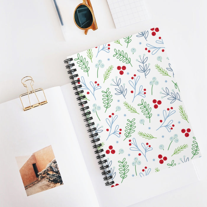 Festive Greenery Spiral Lined Notebook