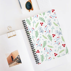 Festive Greenery Spiral Lined Notebook