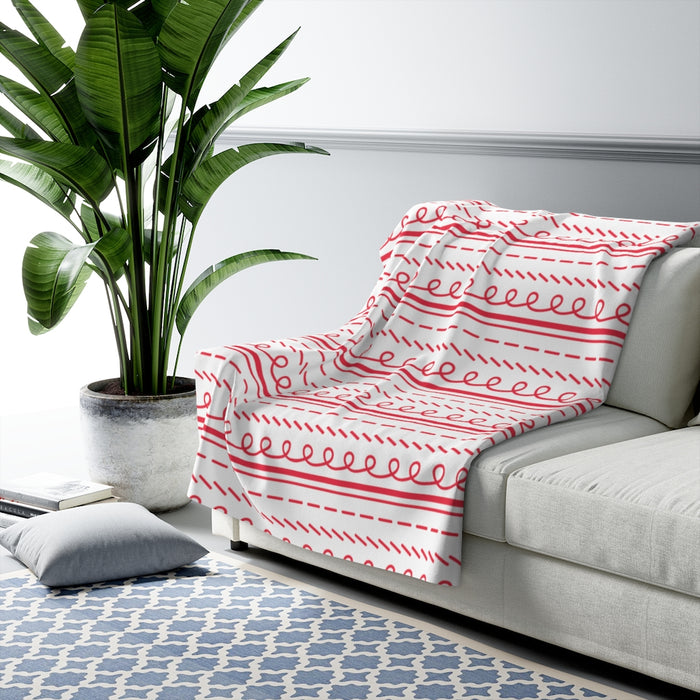 Festive Lines Sherpa Fleece Blanket