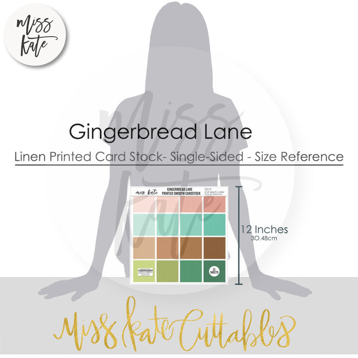 Gingerbread Lane - Linen-Printed Smooth Cardstock Single-Sided Linen Printed