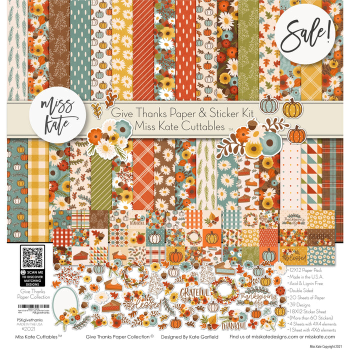 Give Thanks - Paper & Sticker Kit 12X12 (Ds)