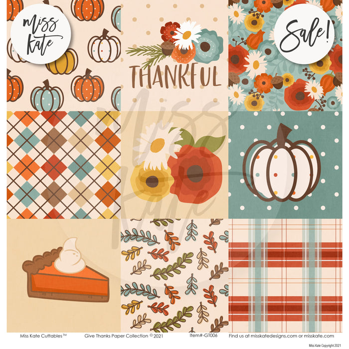 Give Thanks - Paper & Sticker Kit 12X12 (Ds)