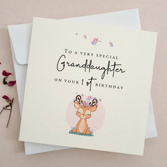 Granddaughter First Birthday Card - XOXOKristen