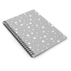 Gray Stars Spiral Lined Notebook