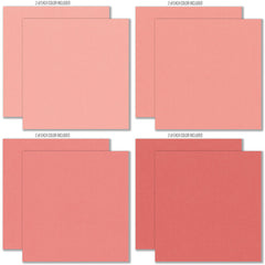 Groovy Cardstock, cardstock paper patterns 9 through 16 preview, showing 12x12 printed smooth cardstock for scrapbook page bases, photo mats, card making, die cutting, titles, borders, and layered paper projects. Buyer theme: Warm Retro Printed Smooth Cardstock. Groovy Printed Smooth Cardstock in coordinating cream, yellow, peach, coral, pink, orange, tan and brown shades. Coordinating patterns include Sunshine and summer word patterns, Cream and brown floral repeats, Retro daisy prints