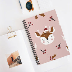 Happy Reindeer Spiral Lined Notebook