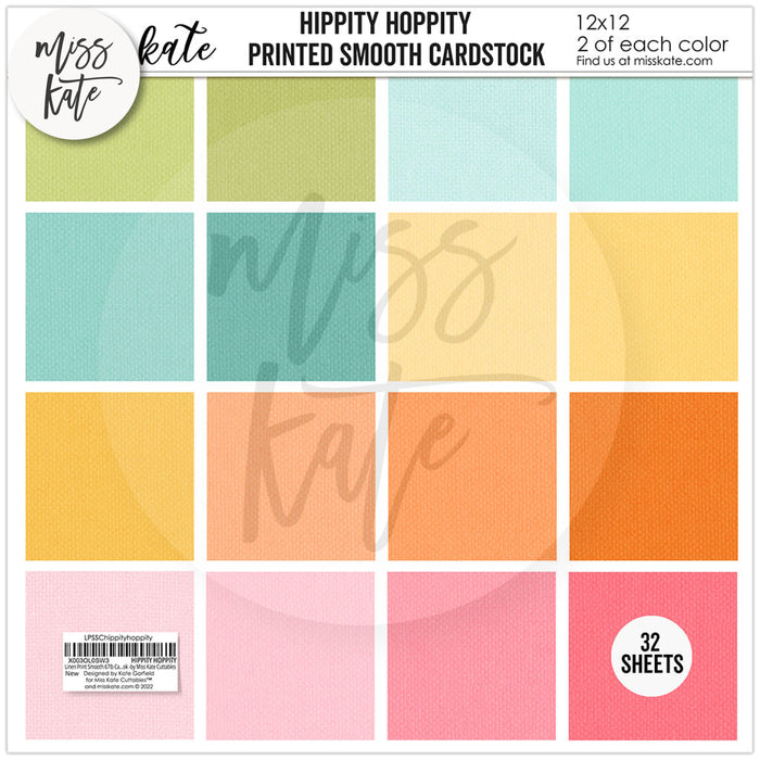 Hippity Hoppity - Linen Printed Smooth Cardstock Single-Sided