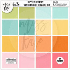 Hippity Hoppity - Linen Printed Smooth Cardstock Single-Sided