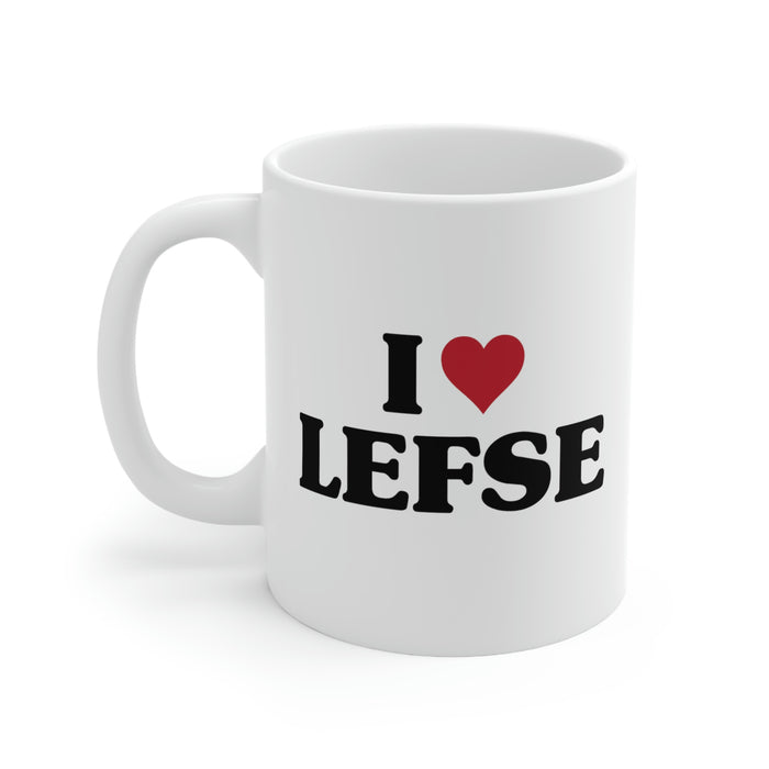 I Love Lefse Mug Scandinavian Design Studio