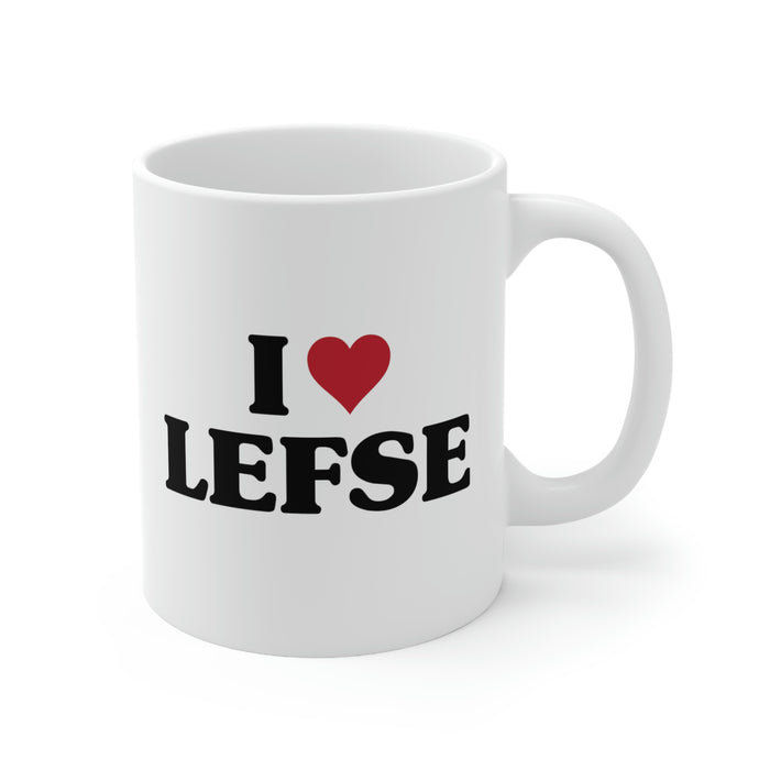 I Love Lefse Mug Scandinavian Design Studio