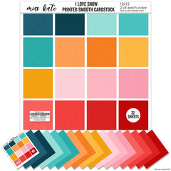 I Love Snow - Linen Printed Smooth Cardstock Single-Sided