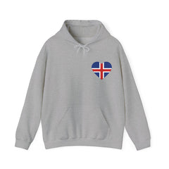 Icelandic Flag Heart Hooded Sweatshirt