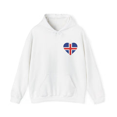 Icelandic Flag Heart Hooded Sweatshirt