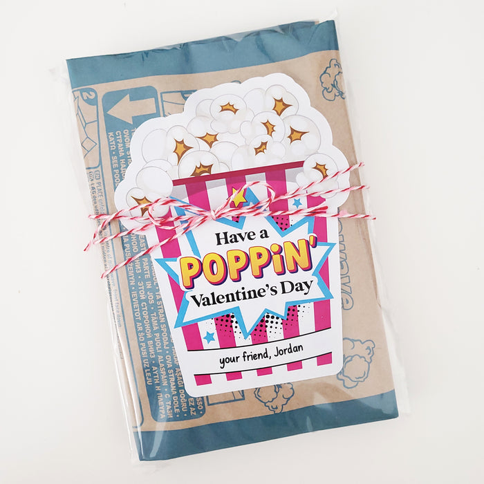 Custom Personalized Kids Valentine Popcorn Stickers - XOXOKristen