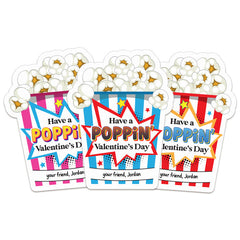 Custom Personalized Kids Valentine Popcorn Stickers - XOXOKristen