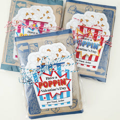 Custom Personalized Kids Valentine Popcorn Stickers - XOXOKristen