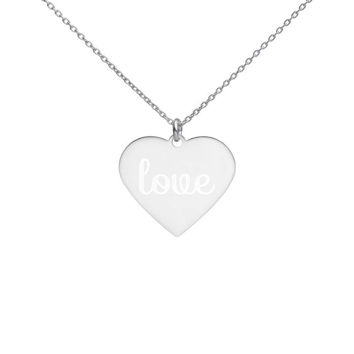 Love Engraved Heart Necklace