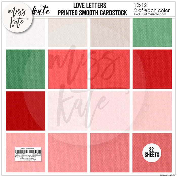 Love Letters - Linen Printed Smooth Cardstock Single-Sided