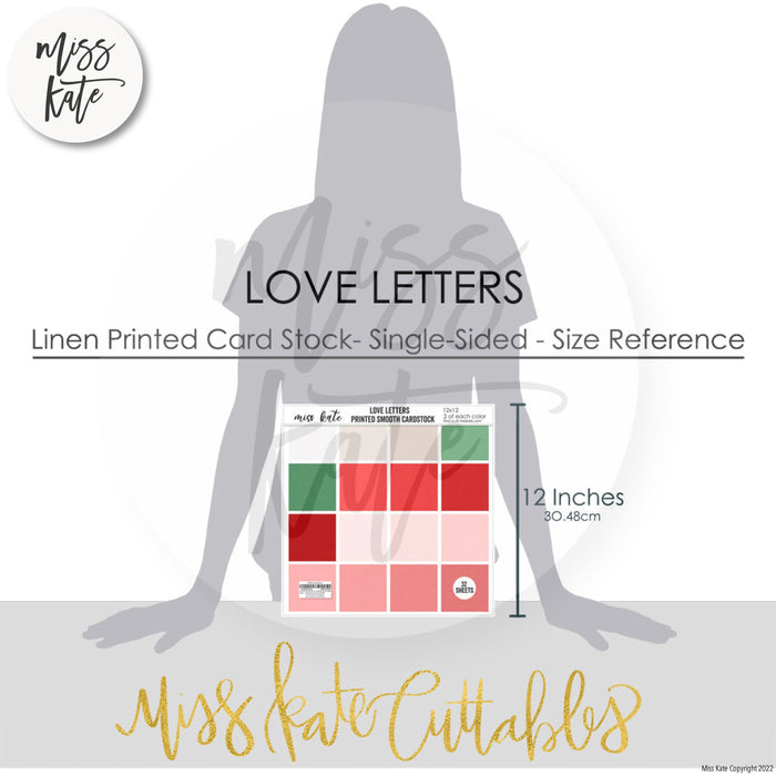 Love Letters - Linen Printed Smooth Cardstock Single-Sided