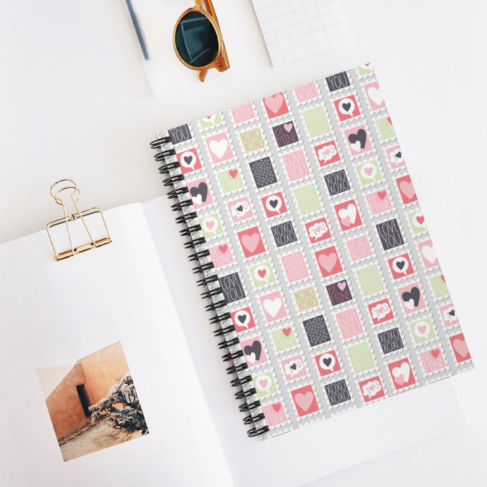 Love Stamps Spiral Lined Notebook