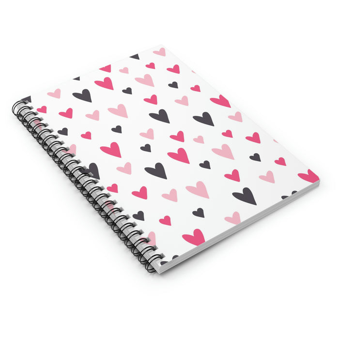 Lovely Hearts Spiral Lined Notebook