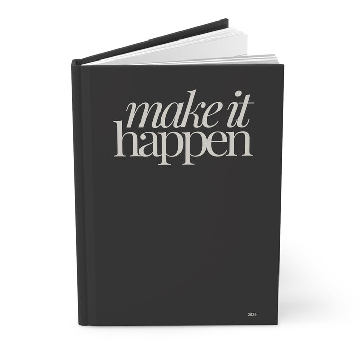 Make It Happen Hardcover Blank Journal — Matte Black