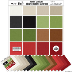 Merry & Bright - Linen Printed Smooth Cardstock Single-Sided