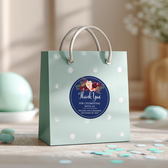 Navy Favor Stickers