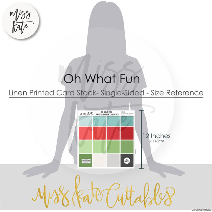 Oh What Fun - Linen Printed Smooth Cardstock Single-Sided