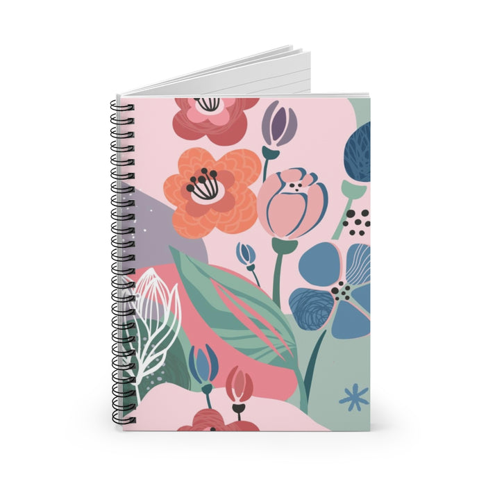 Pink Springtime Spiral Lined Notebook