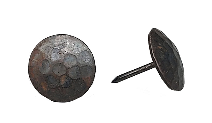 Premium Round Hammered Iron Clavos-Unfinished 1" diameter head