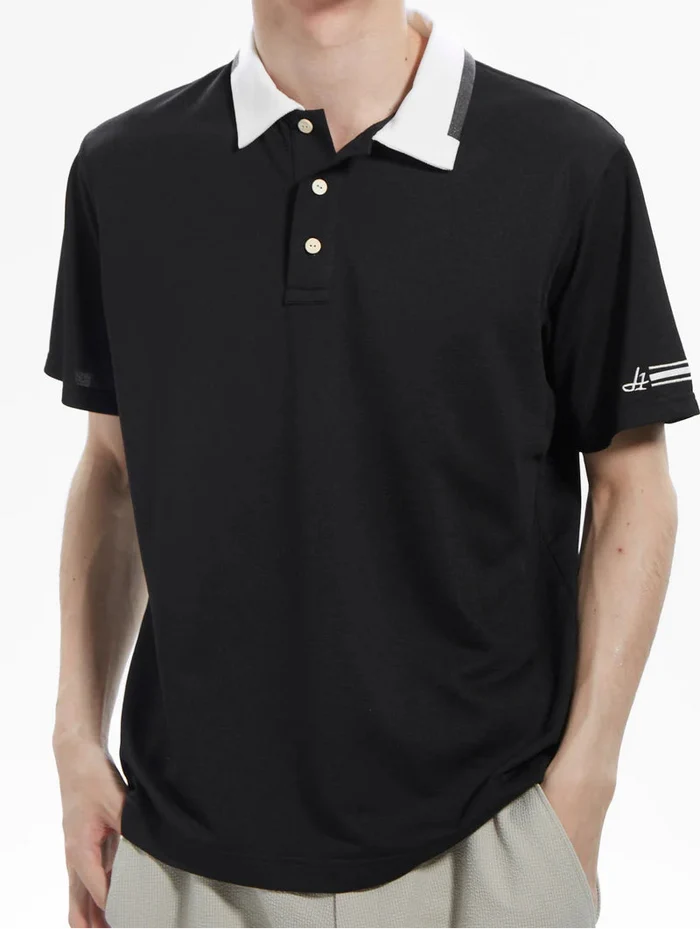 PRINT COLLOR &THREE-LINE H EMBROIDERY POLO