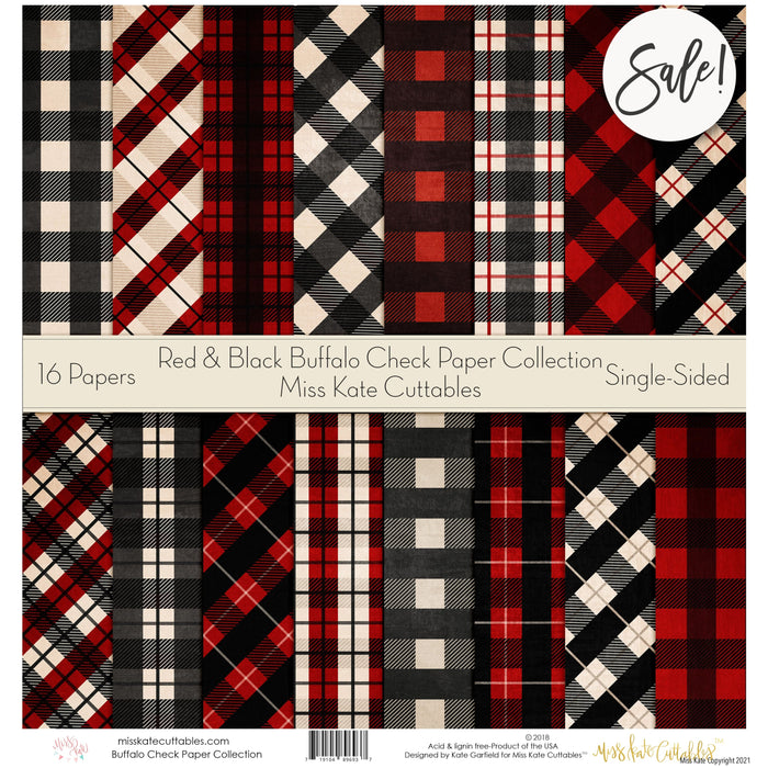 Red & Black Buffalo Check - Paper Pack 12X12 (Ss)