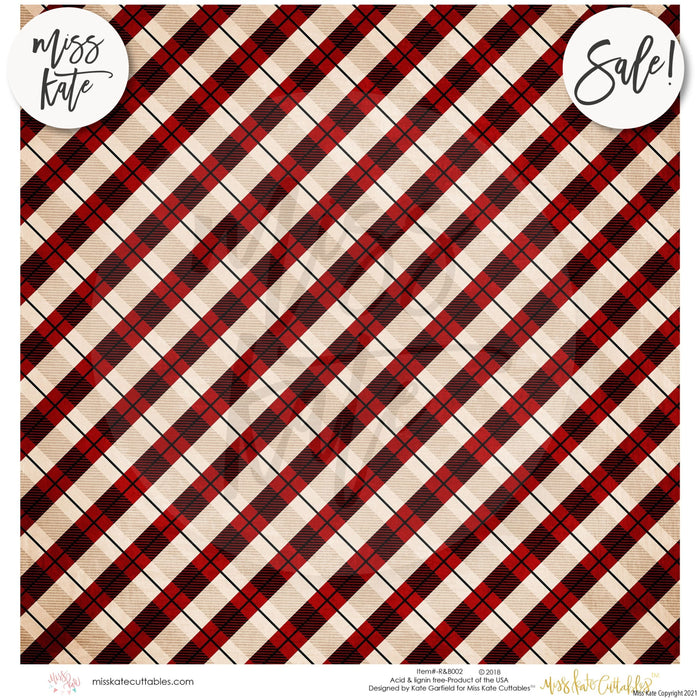 Red & Black Buffalo Check - Paper Pack 12X12 (Ss)