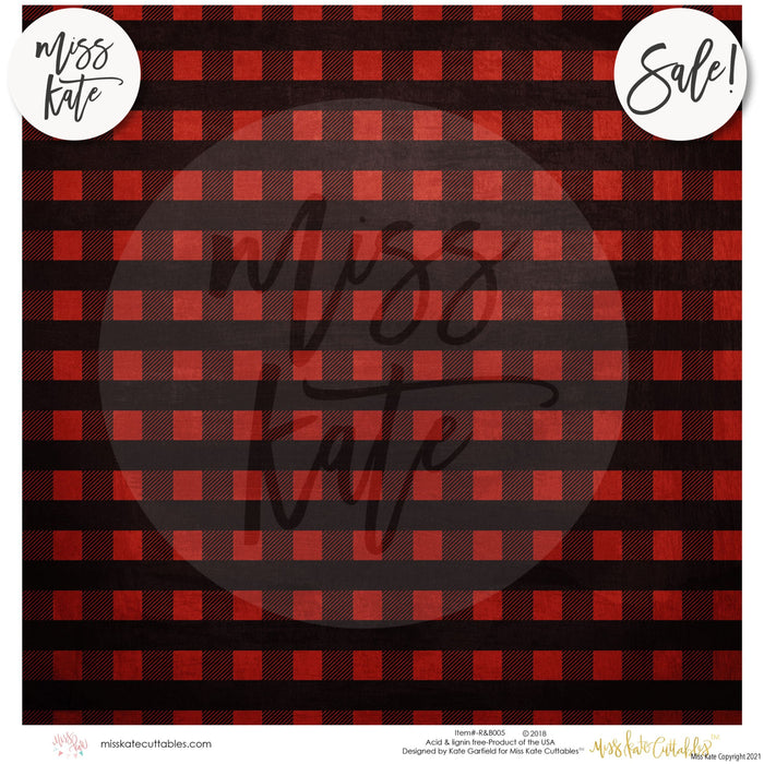 Red & Black Buffalo Check - Paper Pack 12X12 (Ss)