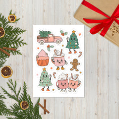 Retro Christmas Sticker Sheet