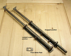 Rustic Cane Bolt "fish tail" handle (includes flat strike plate) - Wild West Hardware