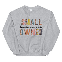 Small Business Owner Leopard Print Crew Sweatshirt