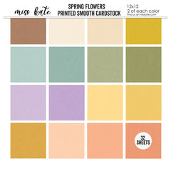 Spring Flowers-Printed Smooth Cardstock Single-Sided Linen Printed